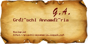 Gröschl Annamária névjegykártya